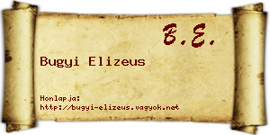 Bugyi Elizeus névjegykártya